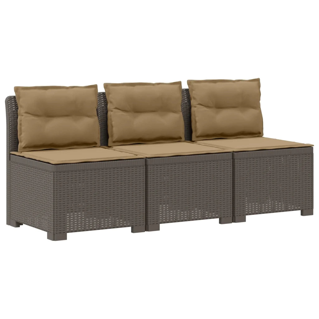 Divano da giardino 3 posti con cuscini in look rattan PP 8011990