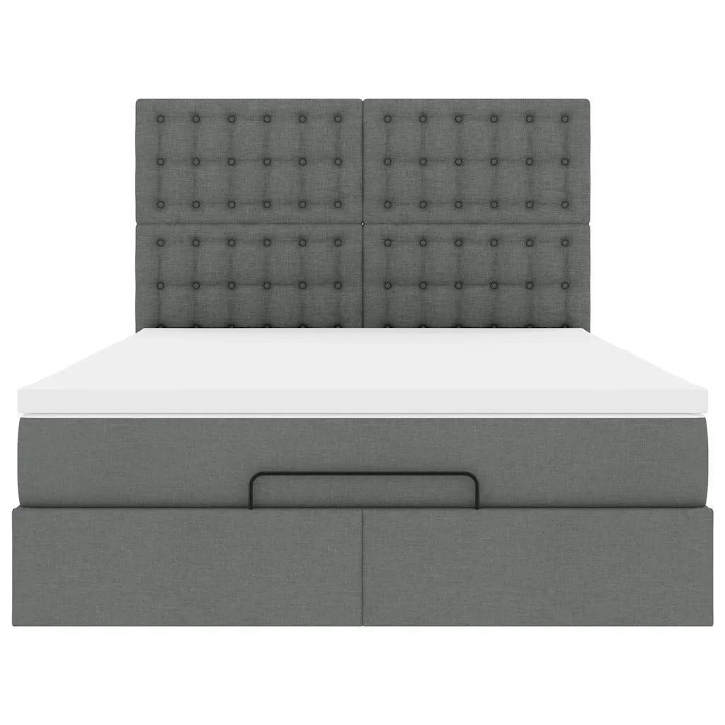 Struttura Letto Pouf con Materasso 140x190 cm in Tessuto 3314170