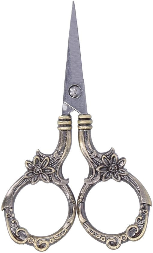 Schaar per tessuto con design floreale - Bordurometro - Manuale per artigianato - Accorto manico ergonomico - Lame in acciaio inossidabile - Bordurometro per tessuti