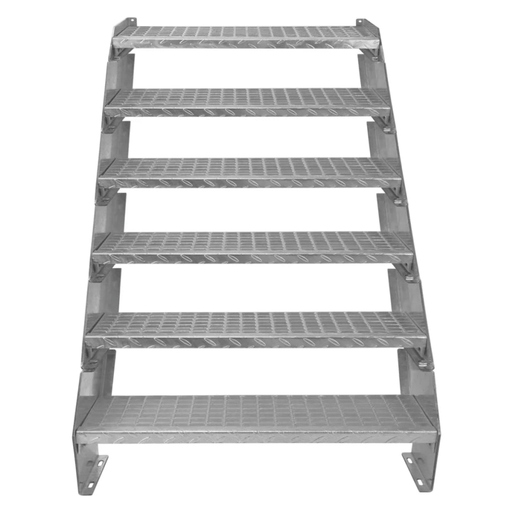 Scala metallica a 6 elementi ad altezza regolabile in acciaio zincato 90 cm / 900 mm