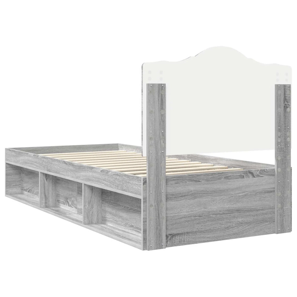 Struttura del letto Grigio Sonoma 75 x 190 cm Pino massello 3413376