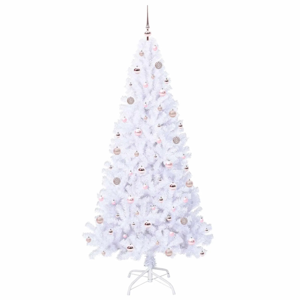 Albero di Natale | Decorazioni natalizie artificiale Bianco 210 cm PVC e Acciaio