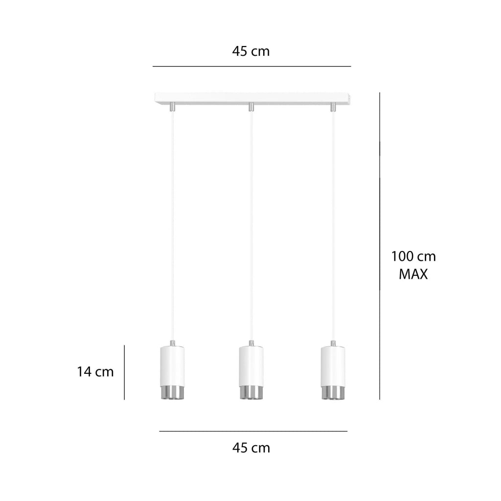 Lampadario Emibig Fumiko 3xGU10 bianco/cromo dimmerabile