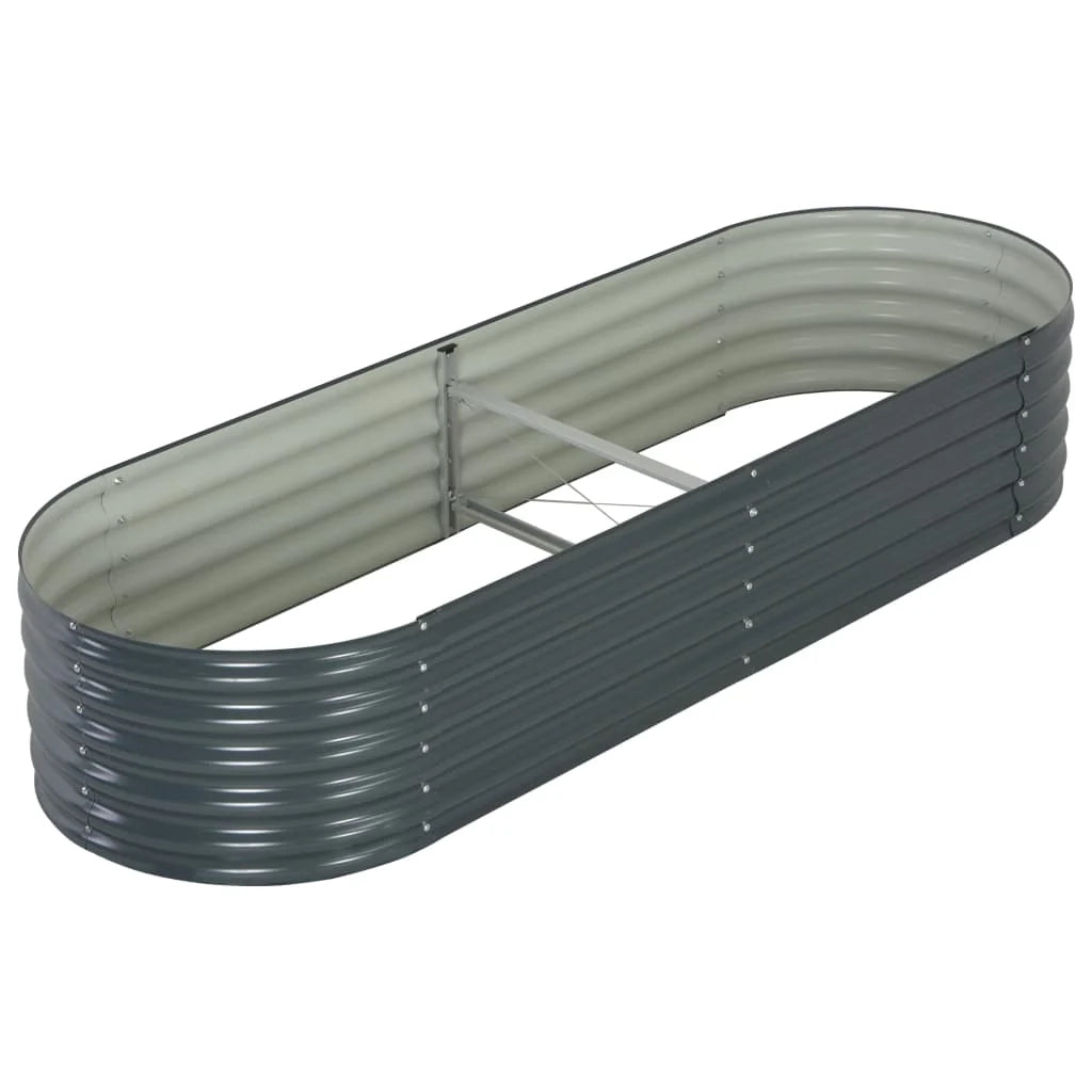 Fioriera rialzata per piante e fiori giardino 240 x 80 x 44 cm acciaio zincato grigio 02_0001021