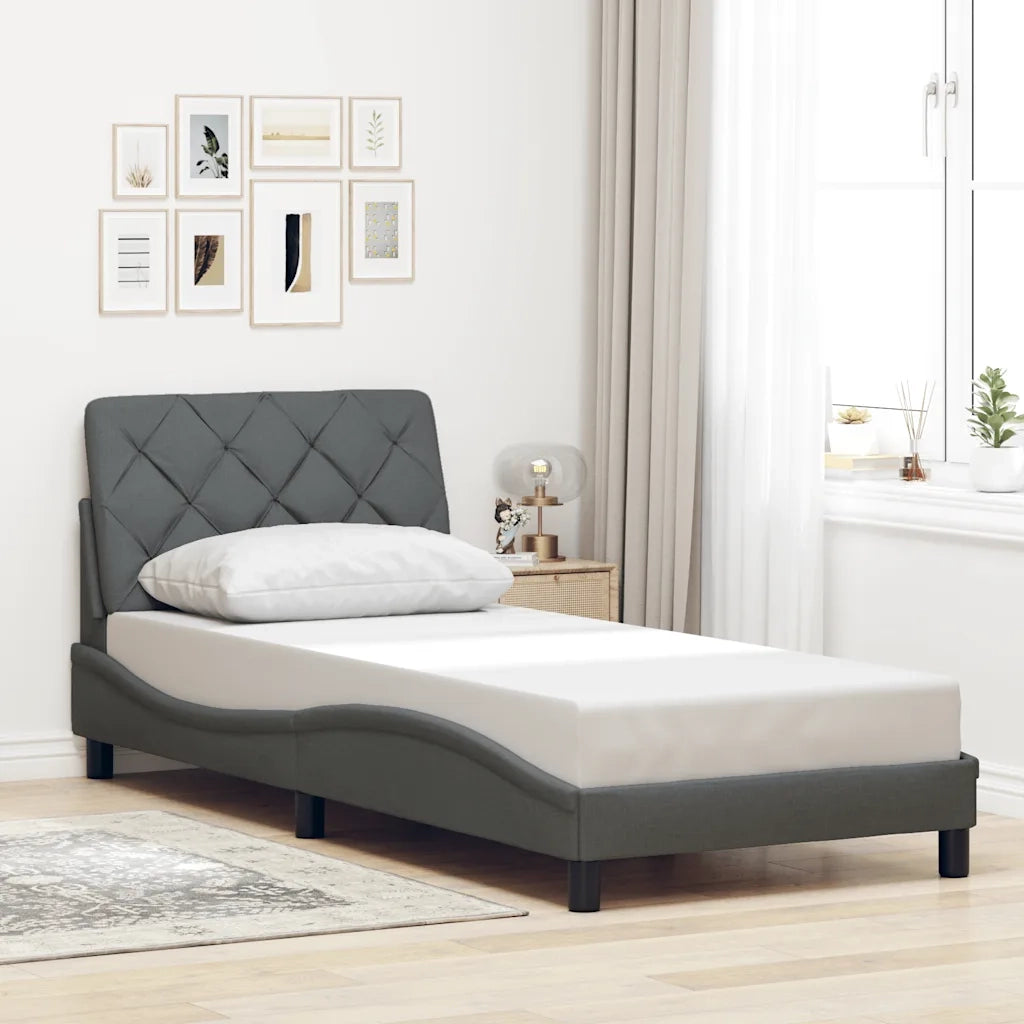 Giroletto senza Materasso Grigio Scuro 90x190 cm Tessuto 3310567