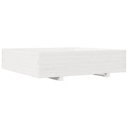 Fioriera rialzata per piante e fiori terrazza giardino 100 x 100 x 26,5 cm legno di pino massiccio bianco 02_0037255
