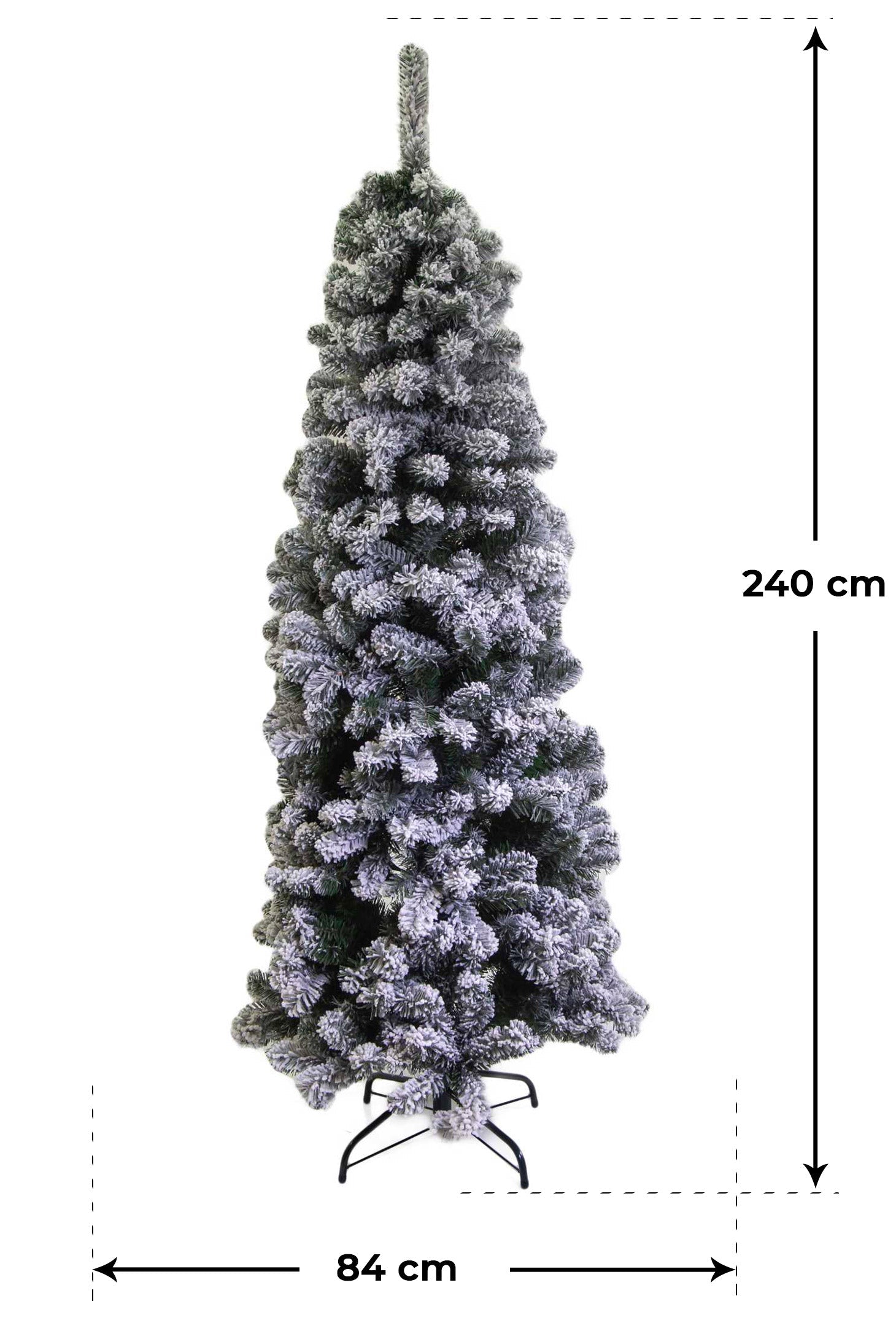 Albero di Natale Artificiale Innevato 210 cm 972 Rami Monte Vettore Slim Verde