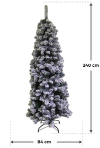 Albero di Natale Artificiale Innevato 210 cm 972 Rami Monte Vettore Slim Verde