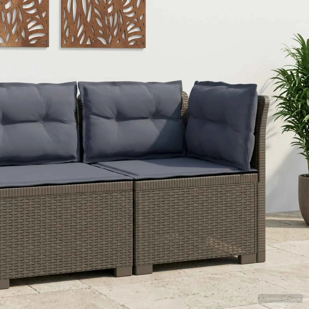 Divano da esterno-Divano da Giardino a 1 Posto con Cuscini Aspetto Rattan PP 944599