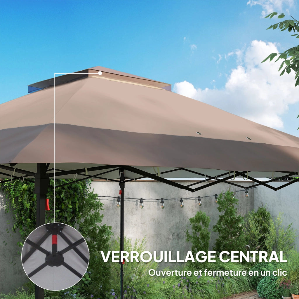 Tonnelle da Giardino Pieghevole Pop-Up ¨C zephmum ¨C Kaki Marrone con Zanzariere e Sacchetto Trasporto