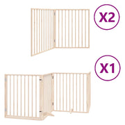 Cancelletto di sicurezza per animali domestici porta pieghevole 8 pannelli legno di pioppo marrone 02_0023242