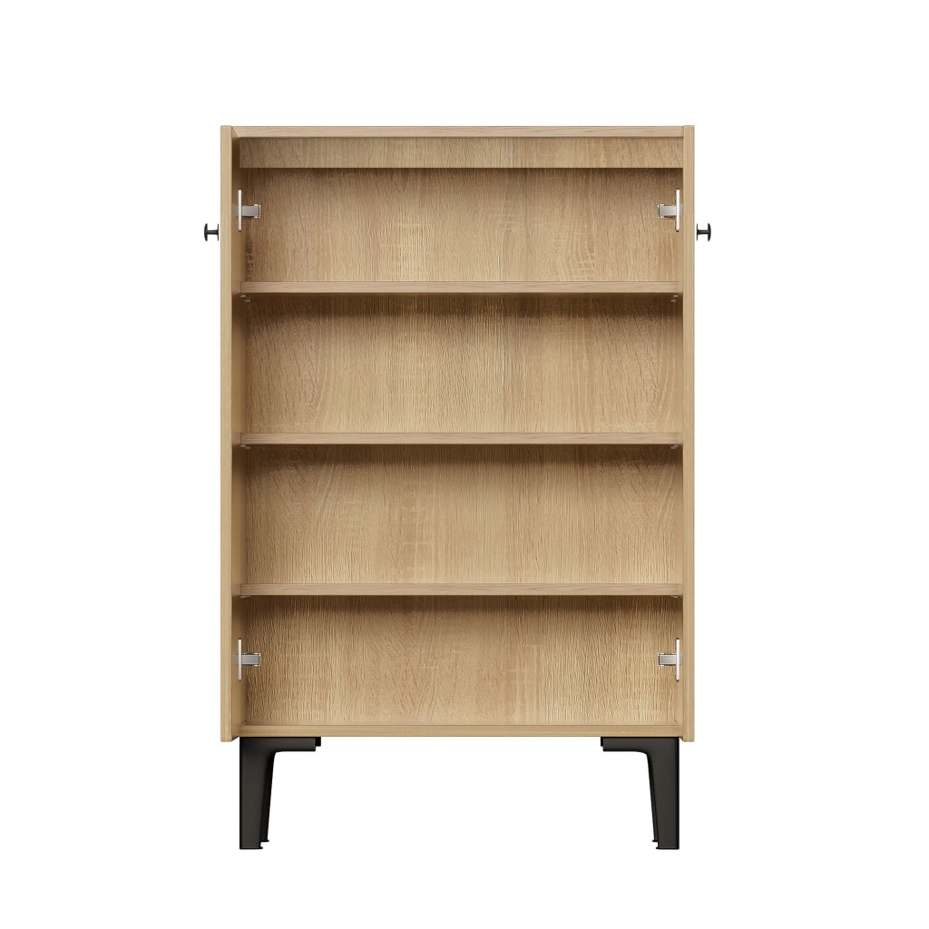OKWISH Scarpiera con 2 Ante e Ripiani Fissi, per Ingresso o Corridoio, Pannello Truciolare, 60 x 31.5 x 95 cm