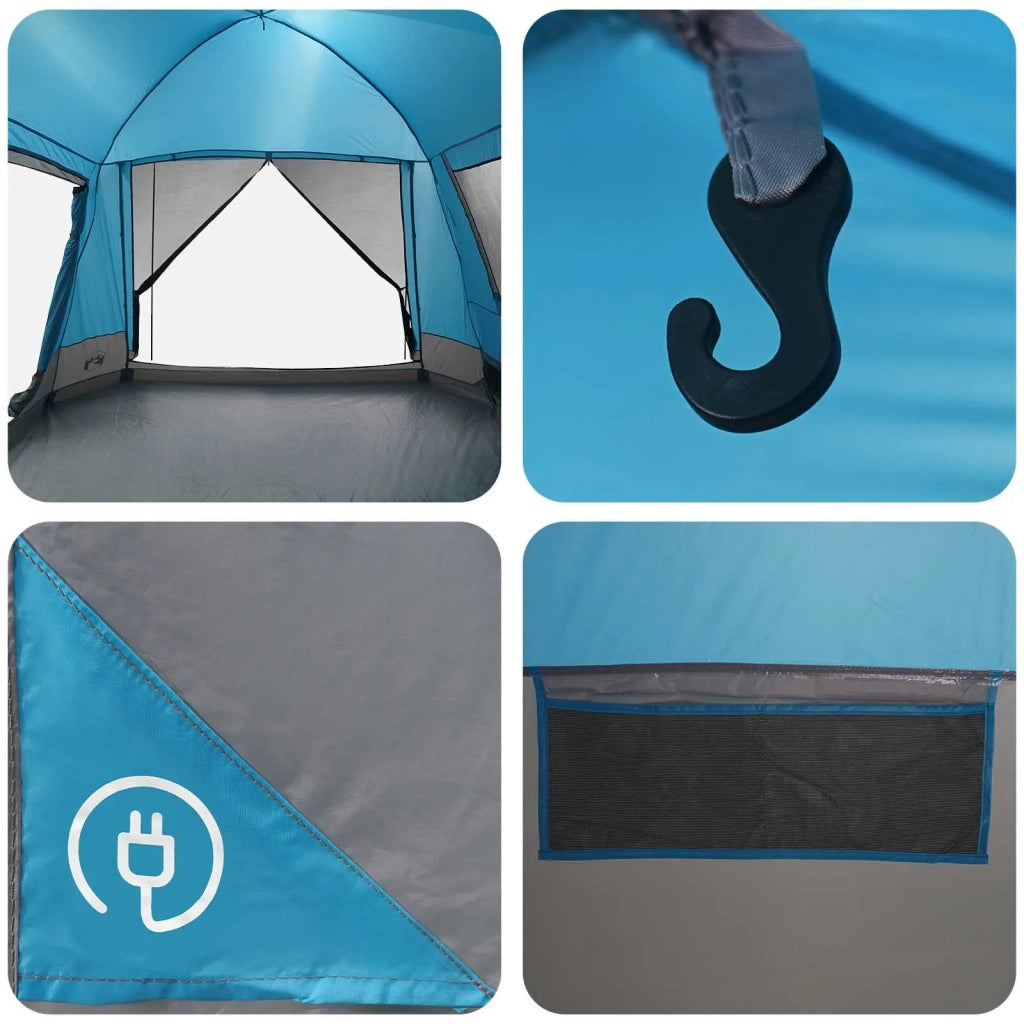 Tenda Capanna con tetto Blu 12-Persone Poliestere e Acciaio 42028572