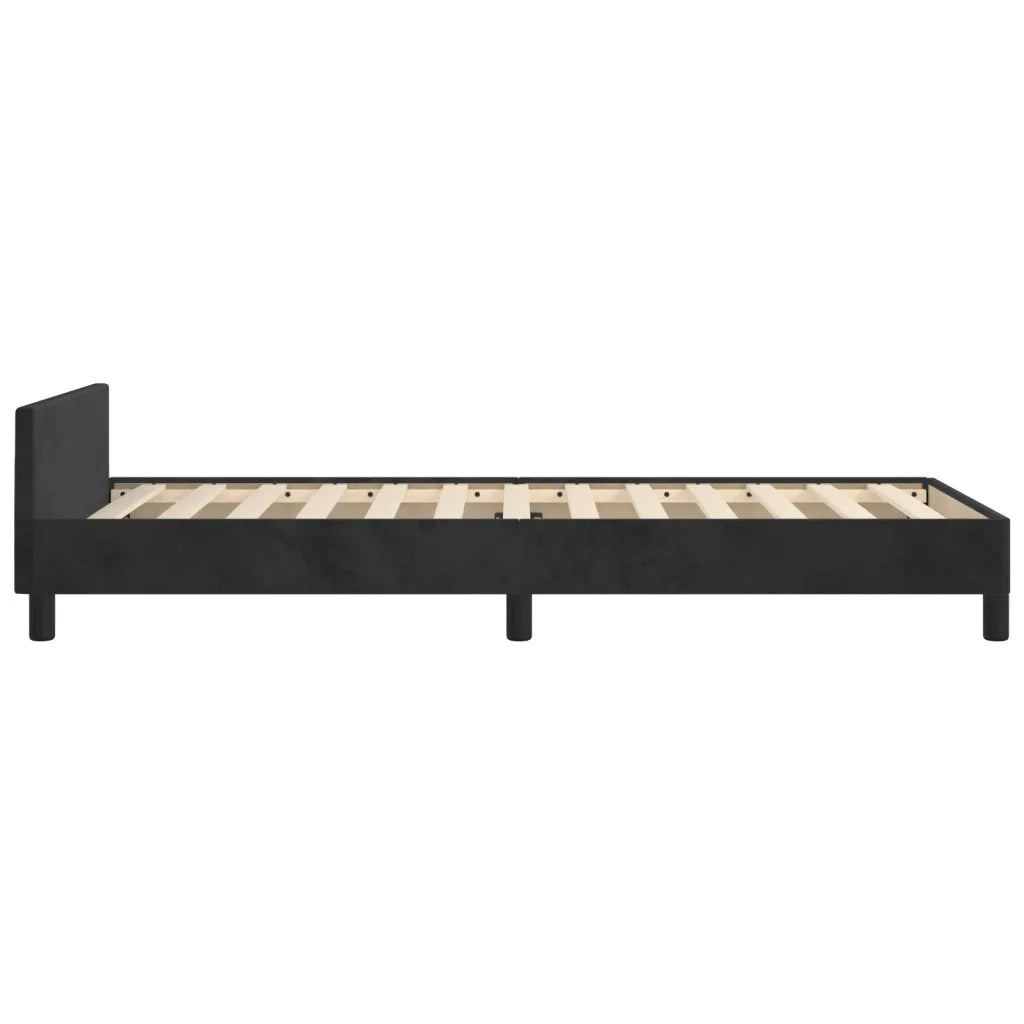 Giroletto con Testiera-Struttura Letto con testiera Nero 80x200 cm in Velluto 719626