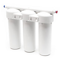 Naturewater Filtro dell'acqua a 3 livelli NW-PRG03, con cartucce filtranti da 254 mm, con rubinetto