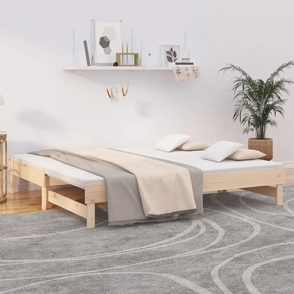 Dormeuse Estraibile 2x(75x190) cm Legno Massello di Pino 823394