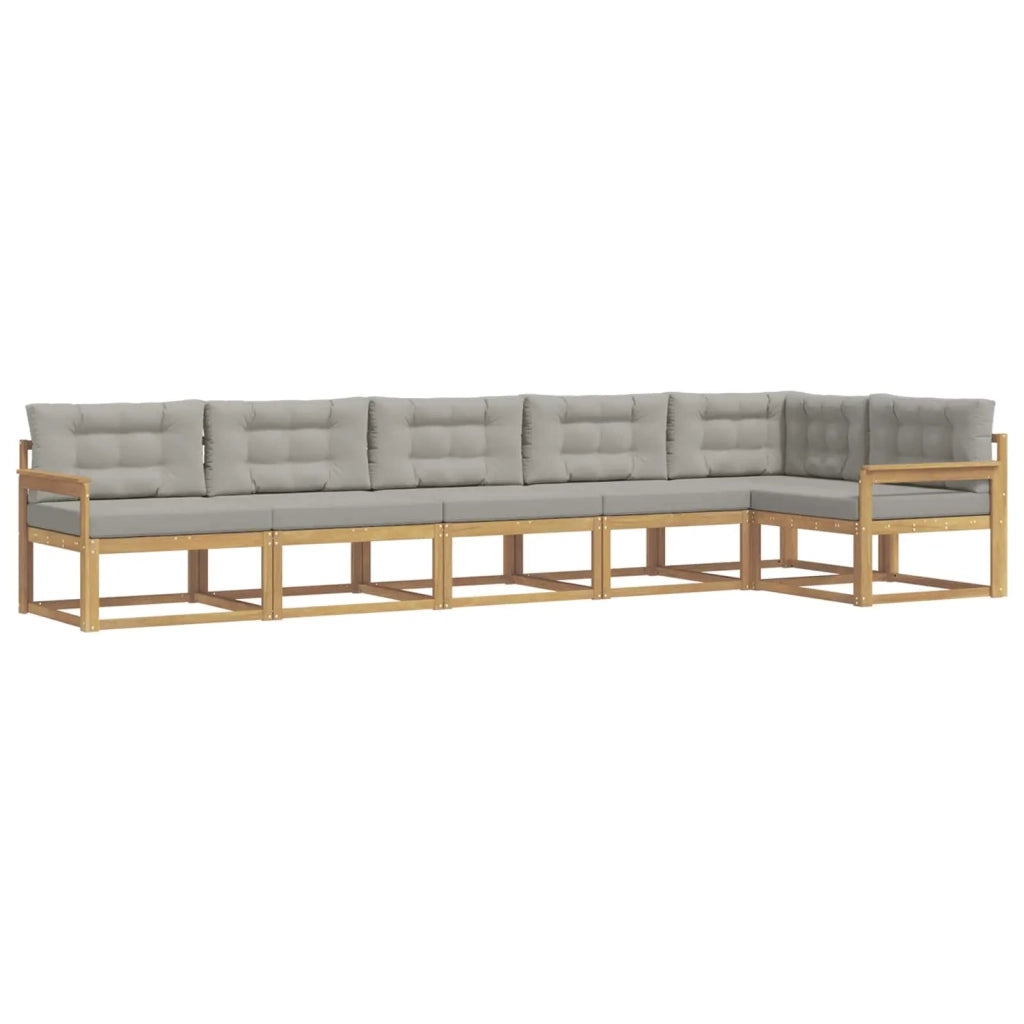 Set di divani da esterno 4 pcs Bianco e Grigio Chiaro