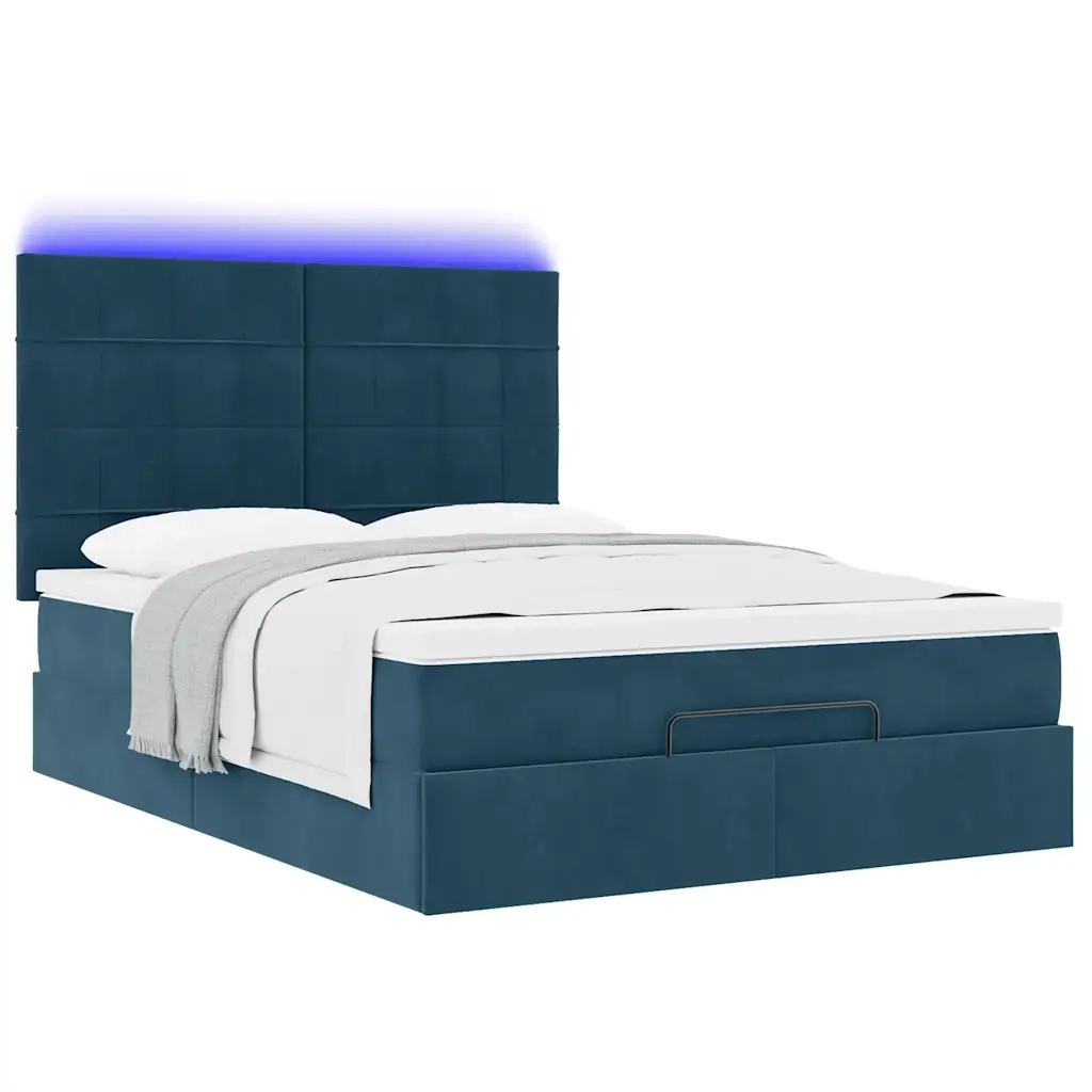 Struttura Letto Pouf con Materassi 140x190 cm in Velluto 3314322