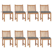 Sedie da Giardino con Cuscini 8 pz in Legno Massello di Teak cod mxl 7352