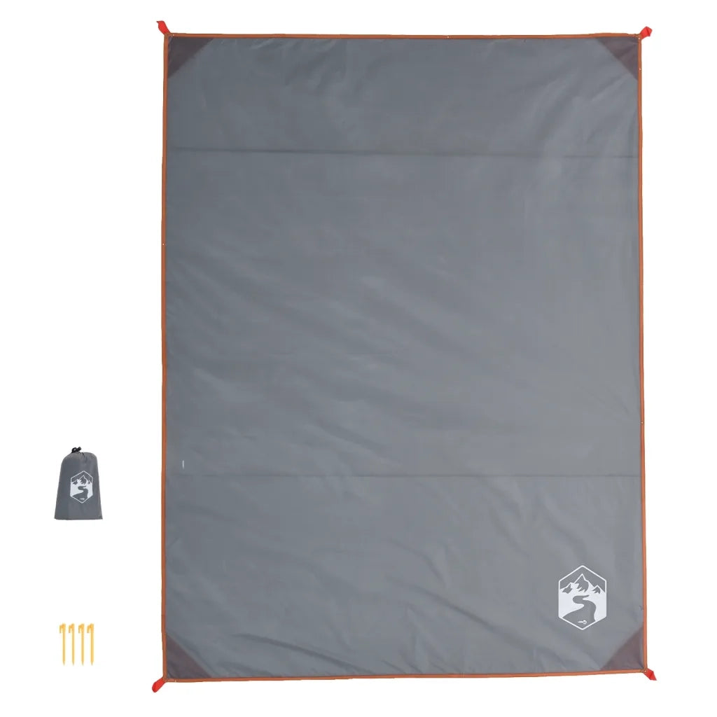 Tovaglia da Picnic con Picchetti Grigio e Arancione 205x155 cm