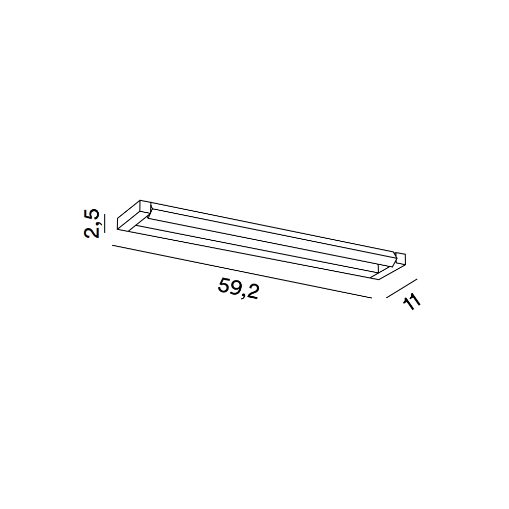 Slim - Applique Led da parete 18W CCT 2700K-4000K, L.59,2 cm, Orientabile, 1440 lm, IP20 - Perenz - Marrone Metallizzato