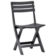 Sedie da Giardino Pieghevoli 2 pz | Sedie da Esterno in Plastica Antracite