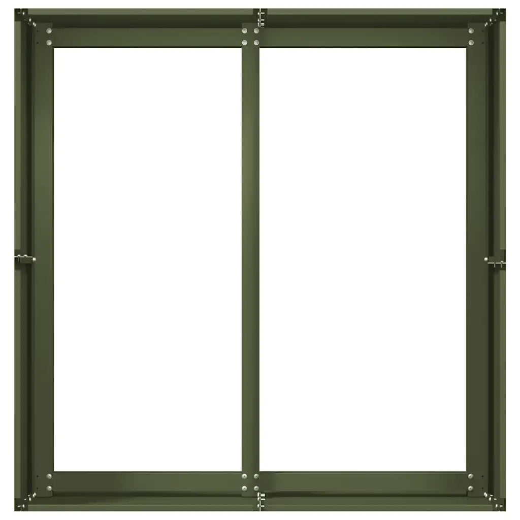Fioriera Verde Oliva 80x80x40 cm in Acciaio Laminato a Freddo 860741