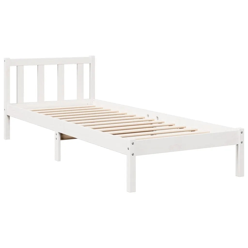 Letto Extra Lungo senza Materasso Bianco 90x210 cm in Pino 852431