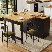TAVOLO Cucina allungabile 120-197x40x74 cm girevole 360° MDF nero