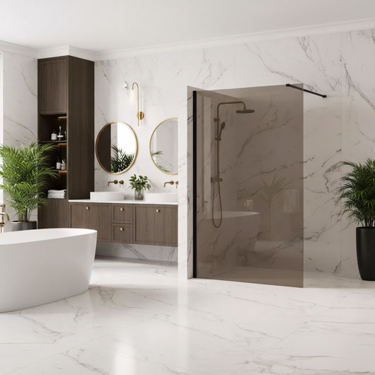 Parete Doccia Rea Flexi Brown / Black 100