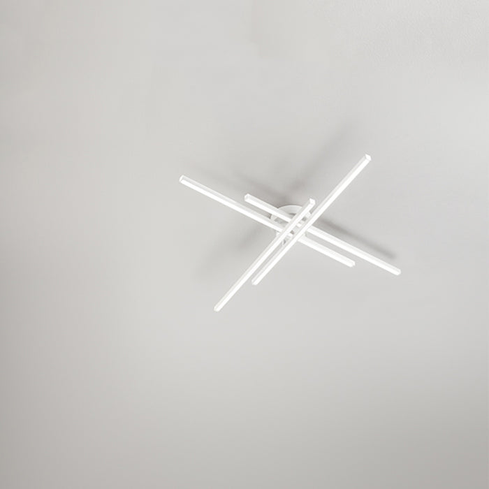 Plafoniera Moderna Syncro Metallo Bianco Acrilico Led 58W 3000K