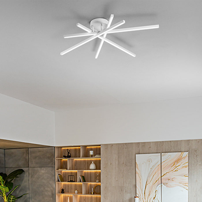 Plafoniera Moderna Syncro Metallo Bianco Acrilico Led 58W 3000K