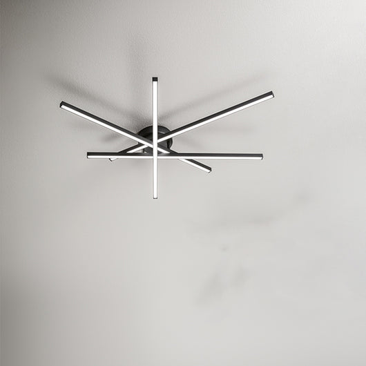 Plafoniera Moderna Syncro Metallo Nero Acrilico Led 58W 3000K