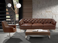 Lampada da terra in marmo bianco, acciaio dorato e vetro bianco