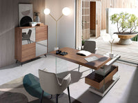 Lampada da terra in marmo bianco, acciaio dorato e vetro bianco