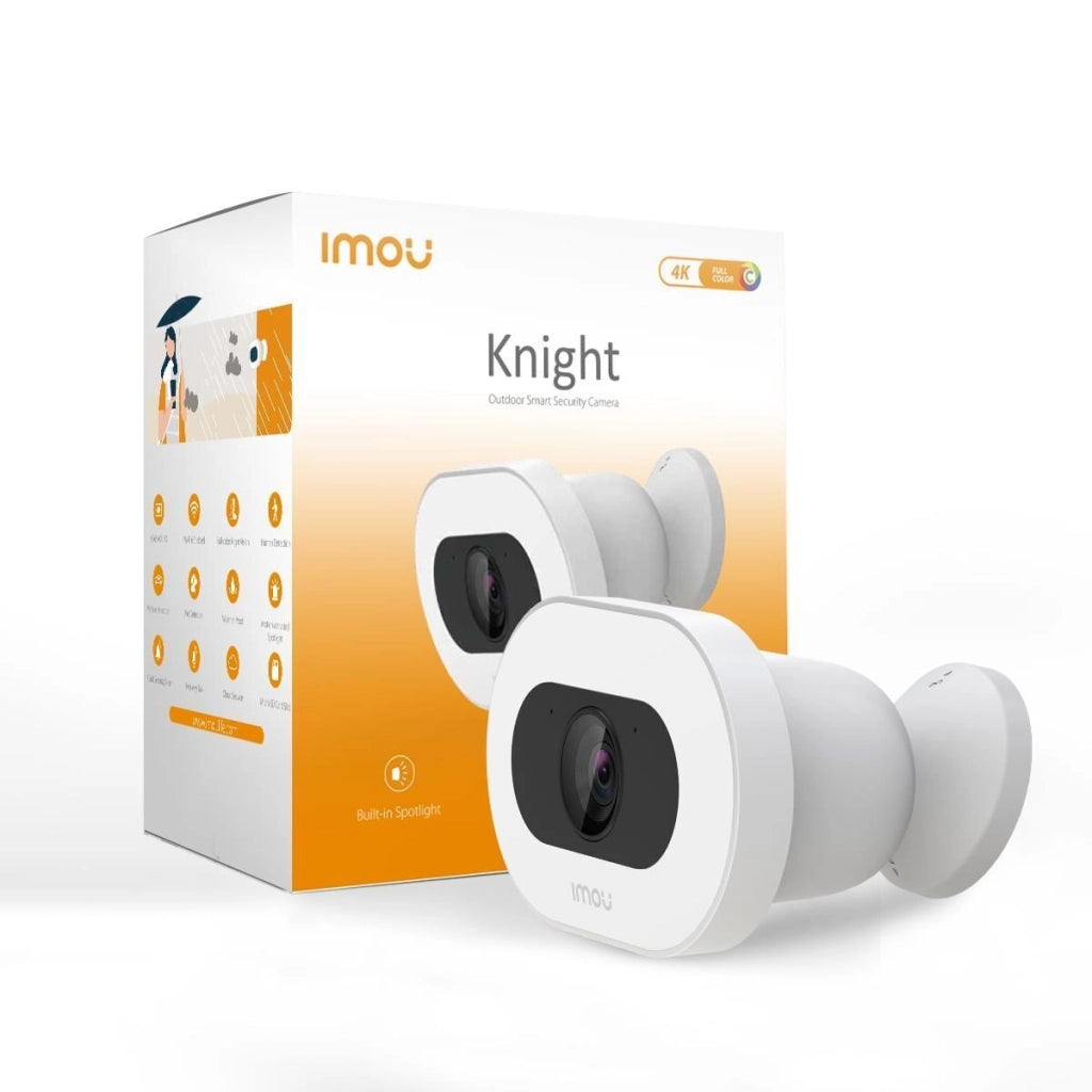 Imou IPC-F88FIP-V2 Knight Telecamera IP Wi-Fi 4K 8MP Rilevamento AI IP66 Sirena 110dB Visione Notturna colore Bianco