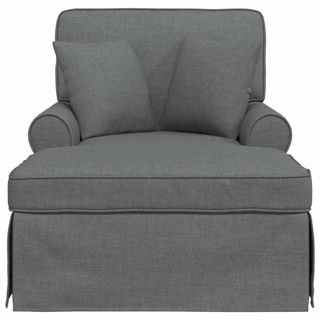 Chaise Longe con Gonna con cuscino 3 pz Grigio scuro Tessuto CFW1105178