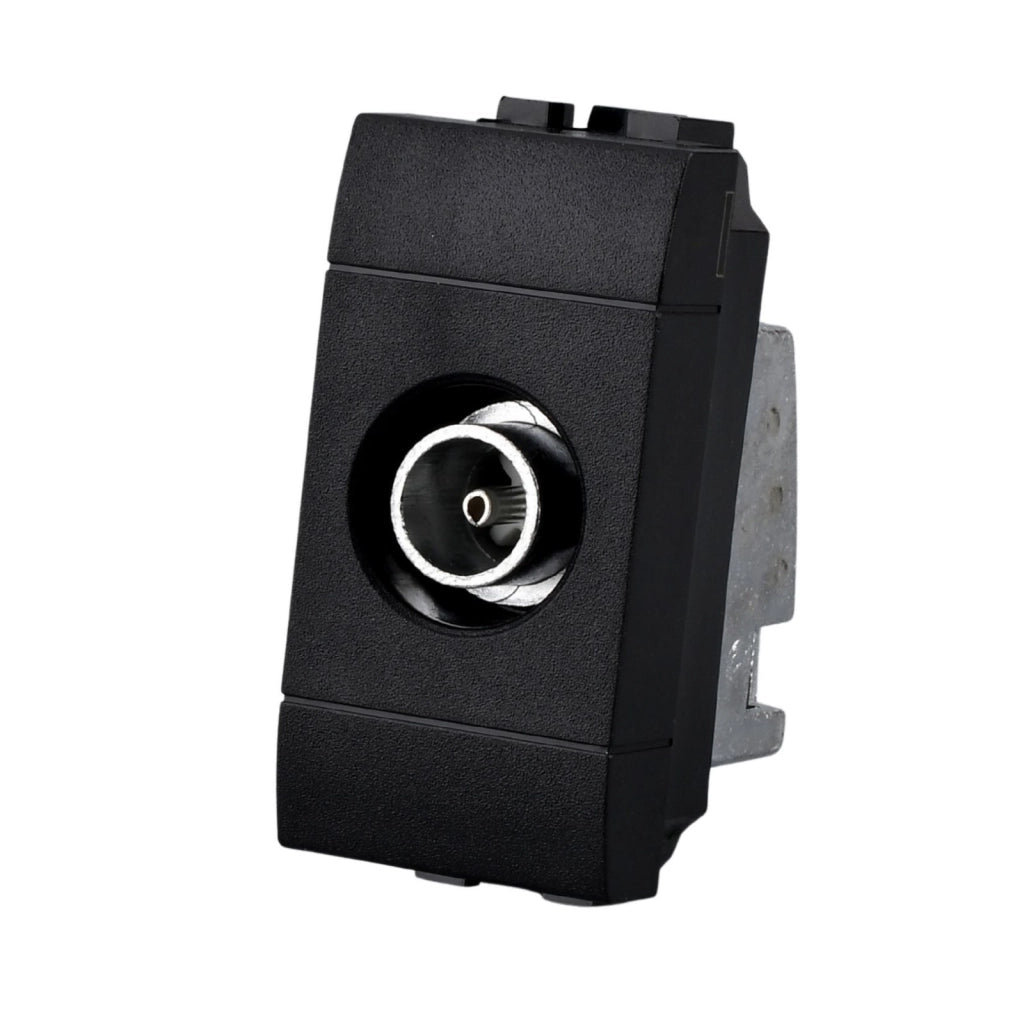 Connettore Presa TV Passante Maschio  MBL Nero 1M Compatibile Bticino Living International BLN2253
