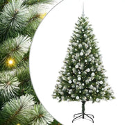 Albero di Natale Artificiale a Cerniera-Albero Natalizio con neve fioccata 754257