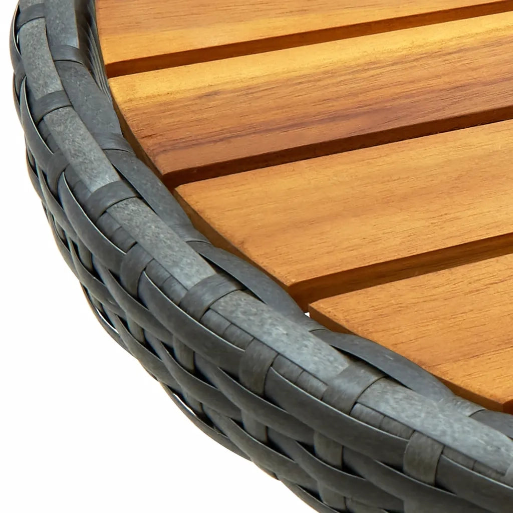 Set da BistrÃ² 3 pz con Cuscini Grigio Polyrattan Acacia