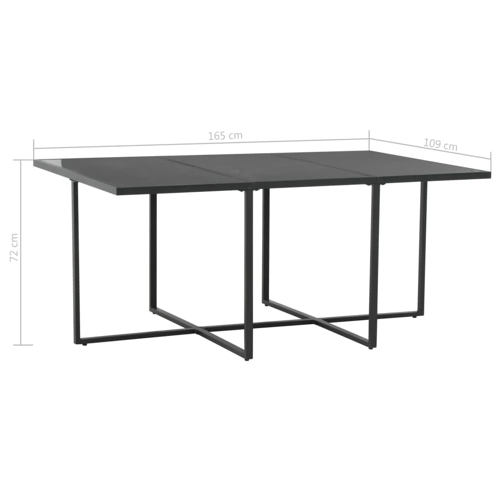 Set da pranzo da giardino 7 pezzi e cuscini in resina intrecciata nera 02_0014820