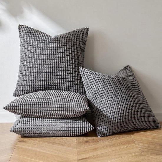 Set di 4 cuscini di corduroy decorativi - 45 x 45 cm