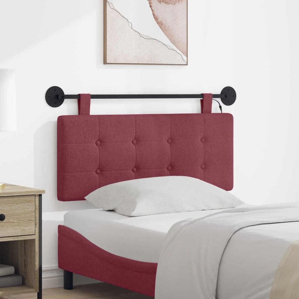 Testiera sospesa Con luce LED Rosso Vino Tessuto 3424390