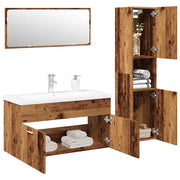 vidaXL Set Mobili da Bagno 4 pz Legno Antico in Legno Multistrato