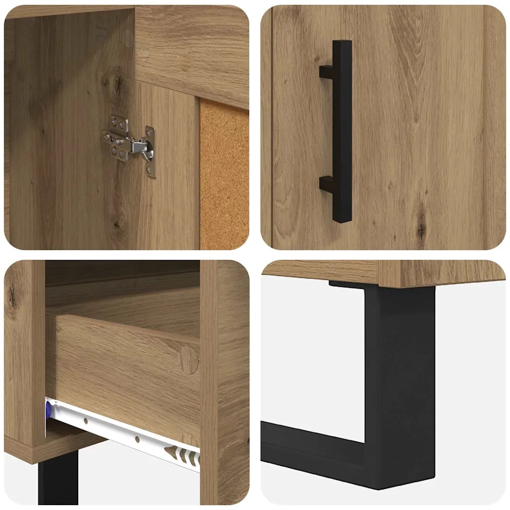 Credenza | Madia | Buffet da pranzo | Armadio da pranzo con cassetto Rovere artigianale 69,5 x 31 x 115 cm