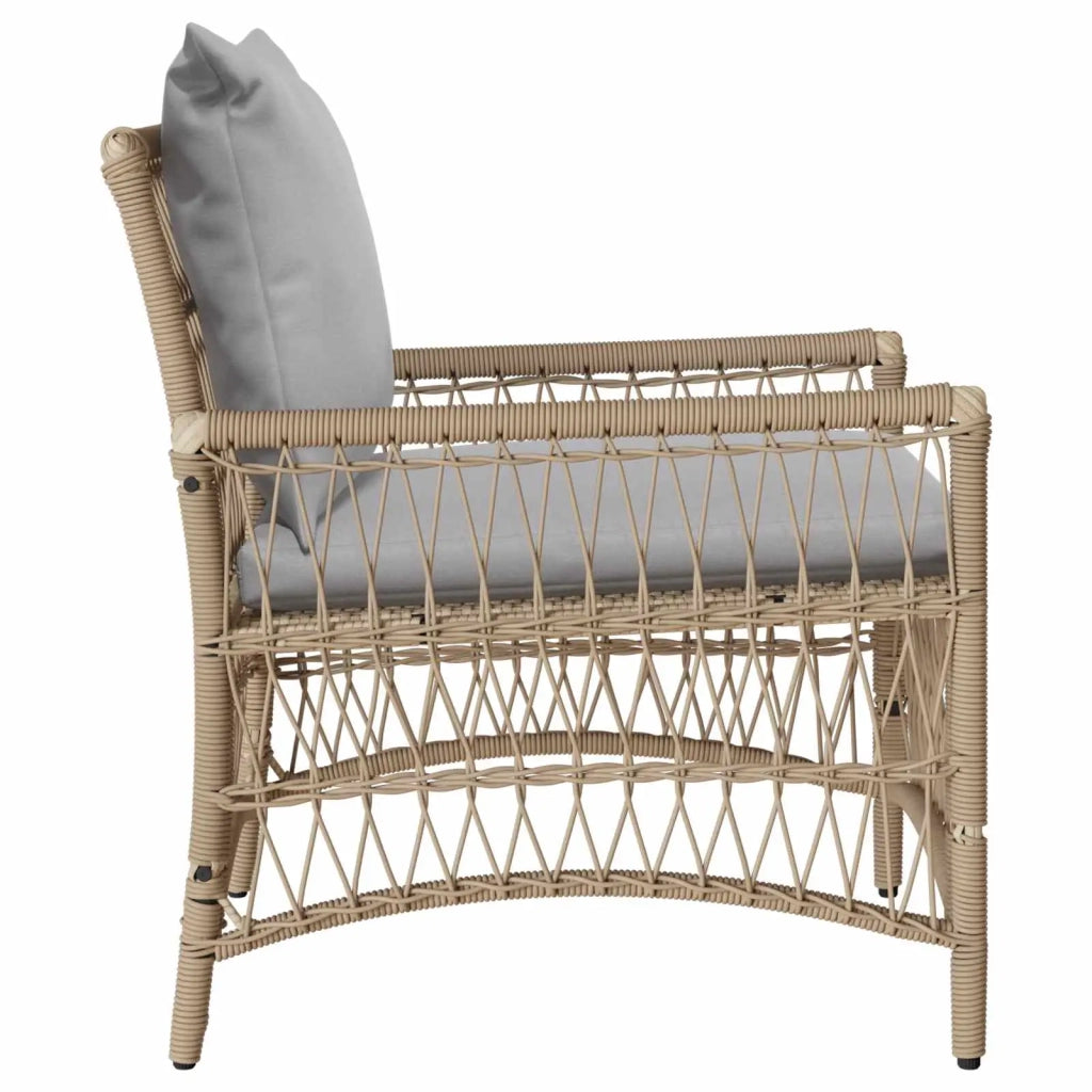 Sedia da Giardino con cuscino Beige 73 x 61 x 77 cm polyrattan 42006220