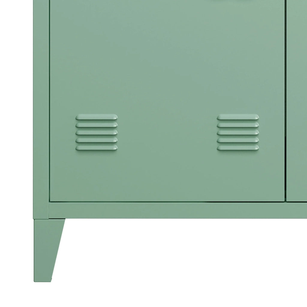 Armadio armadietto per ufficio mobiletto portaoggetti per ufficio officina camera da letto mobiletto per ufficio in metallo con 2 ante 90 x 80 x 33 cm verde pastello opaco 03_0006342