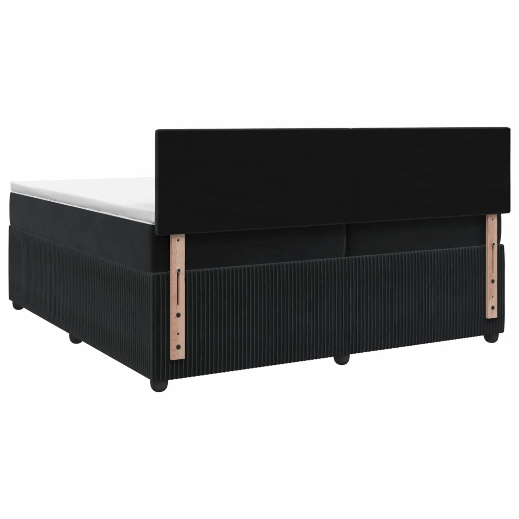 Letto box spring con materasso Nero 200 x 200 cm Velluto 3451753