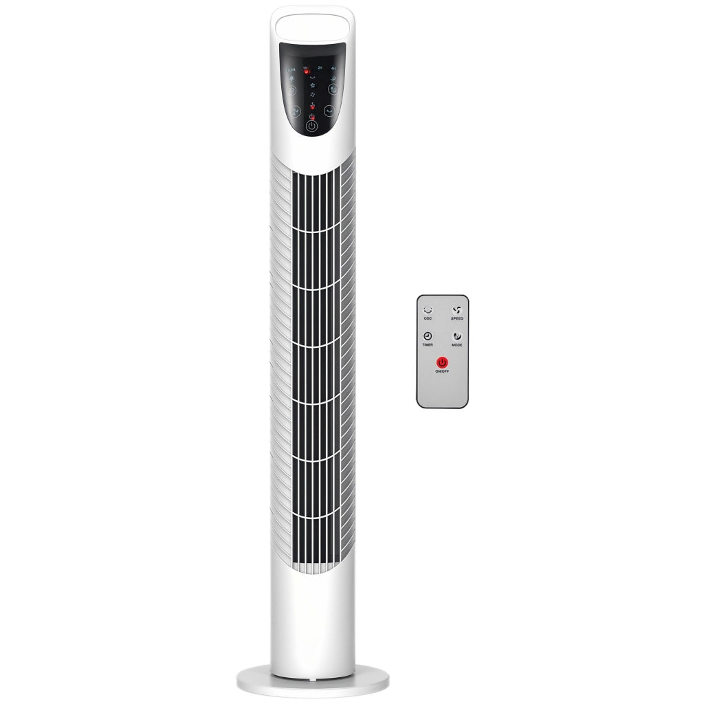 Ventilatore a Torre 40W con Telecomando ¨C Zephmum ¨C 18x78.5 cm Bianco