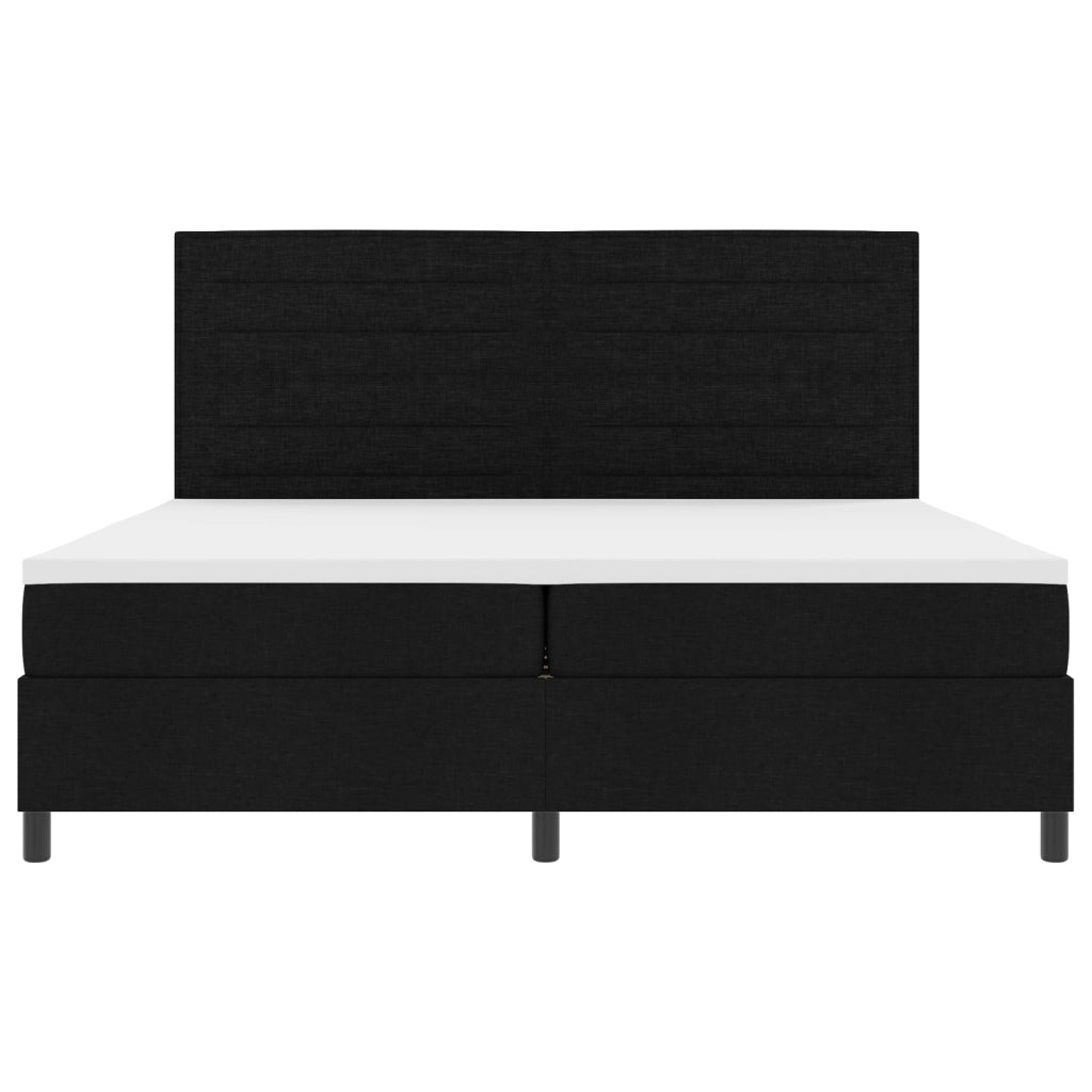 Letto a Molle con Materasso & LED Nero 200x200 cm Tessuto